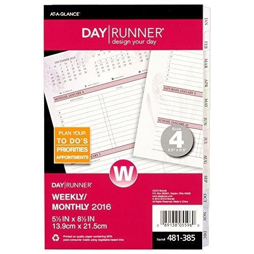 Day Runner Nature Pro 3-In-1 Weekly Planner Refill 2016, 5.5 x 8.5 Inches Page