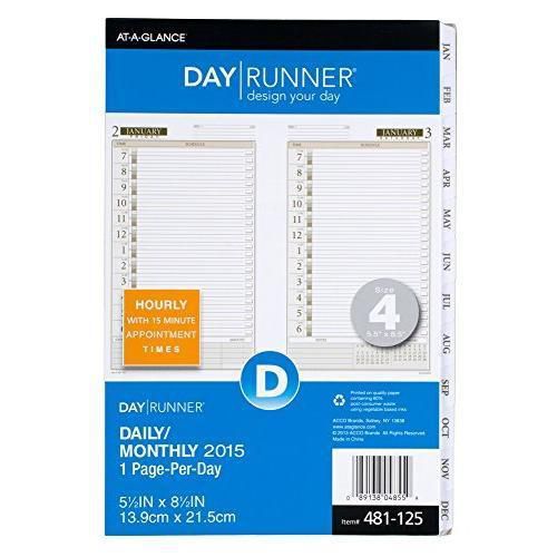 Day Runner Daily Planner Refill 2015, 5.5 x 8.5 Inches (481-125) New