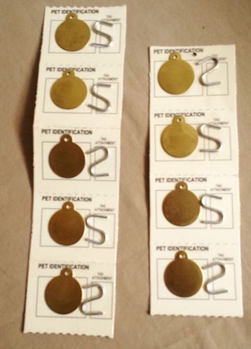 9 Pieces Brass Round 1-1/4&#034; ID tags Engravable pet identification tag Lot ship