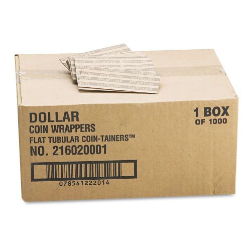 Coin-Tainer Company Flat Tubular Coin Wrappers Dollar Coin, $25, Pop-Open 1000ct