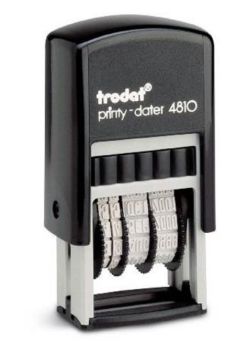 Trodat 4810 Mini Date Stamp, Self-inking Dater, 3mm Type Size with RED Ink