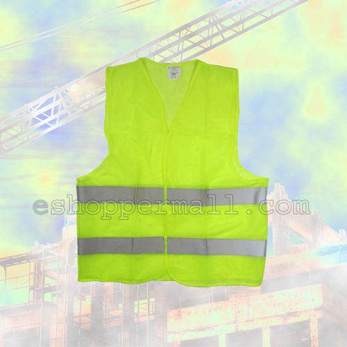 Neon Yellow Safety Vest W Reflective Strips High Security Visibility 1 Size BNS1