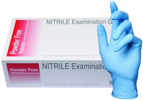 Skintx 50015-l-bx nitrile medical grade examination glove 5 mil - 5.5 mil pow... for sale