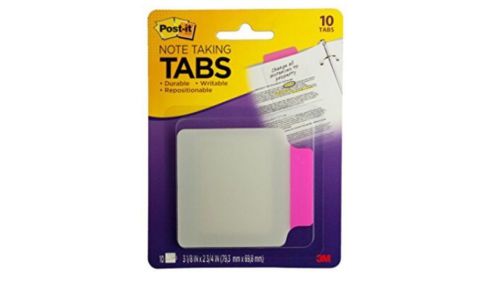 Post-it Transparent Note Taking Tabs, Pink, 1