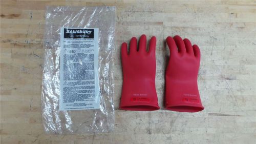 Salisbury e011r/10 class 0 size 10 red natural rubber electrical gloves for sale