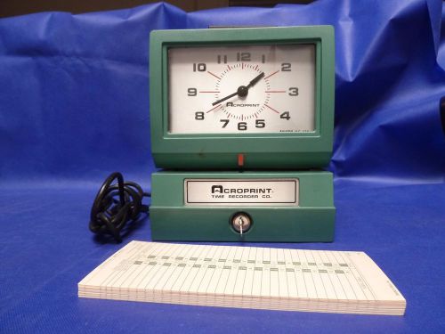 Acroprint Time Recorder / Clock Model 125NR4 Time Clock 100% Working W/ key