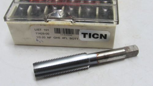 New osg 1/2-20 unf nf gh5 h5 4fl 4 flutes bottoming hand tap ticn coated 1142908 for sale