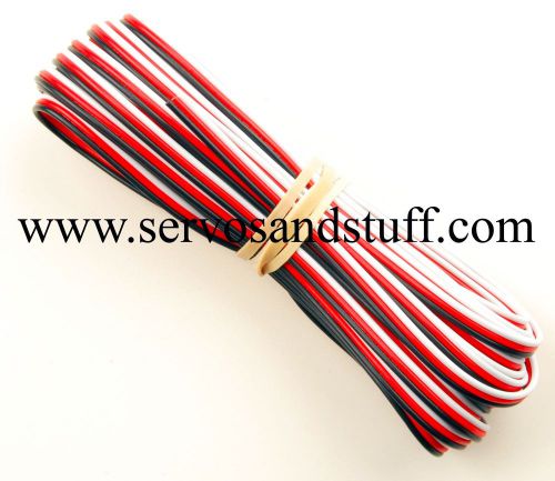 25 ft. of 24 AWG Servo Wire (Black,Red,White) Roll Bulk Futaba Color  US Shipped