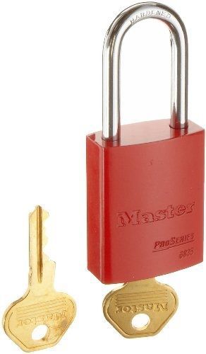Master lock 6835lfred high-visibility keyed different aluminum padlock, extra for sale