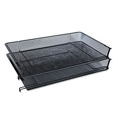 Mesh Stackable Side Load Tray, Legal, Black, Sold as 1 Each