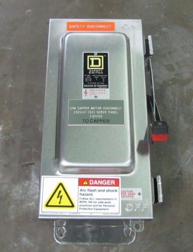 SQUARE D HU362DS E1 60A 60 A STAINLESS S/S NON FUSIBLE SAFETY DISCONNECT SWITCH