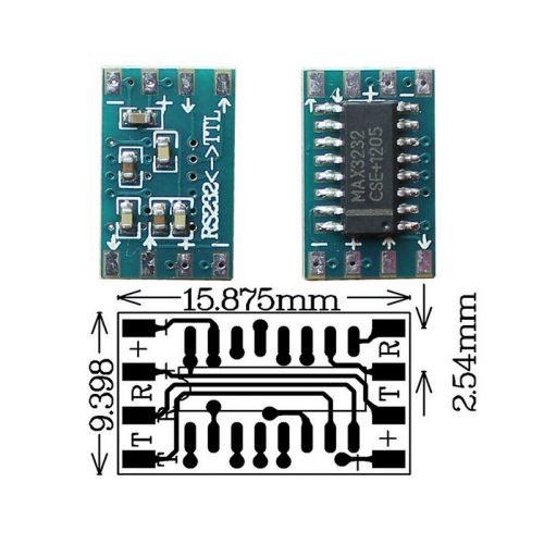 2x XD-26 MCU Mini RS232 Max3232 to TTL Level Conversion Board Serial Port LJN