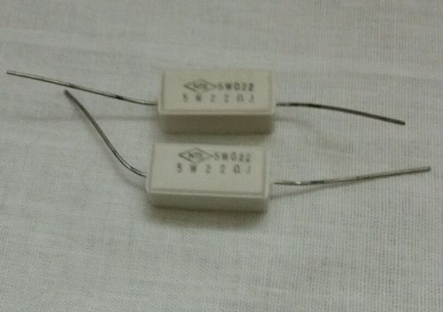NTE 22 ohm 5W resistors 2 each resistor old new stock