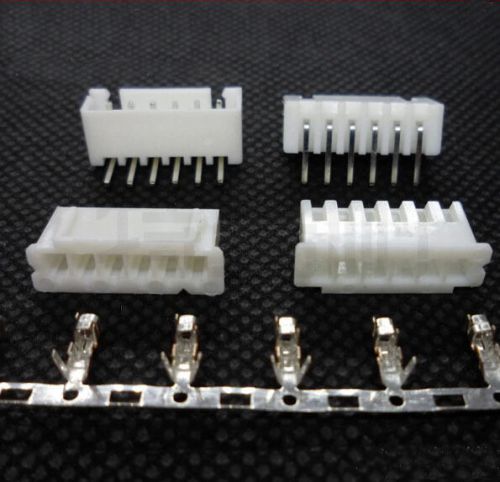 100pcs 2.54mm 6 pin 6p bent pin wire plug connector header + terminal + housing for sale