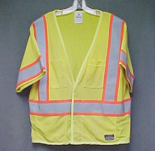 ML Kishigo Safety Short Sleeve Shirt Lime/Orange Men&#039;s Size XL High Visibility