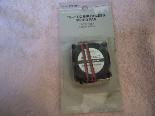 DC BRUSHLESS MICRO FAN- 1 9/16- 12VOLTS NEW. CAT 273-244