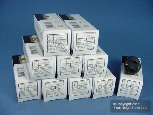 10 leviton l1-15 locking connector plugs nema l1-15r 15a 125v 7506-c for sale