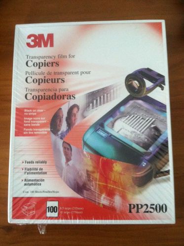 3M PP2500 Transparency Film for Copiers 8.5&#034;x11&#034; 100 Sheets New In Package