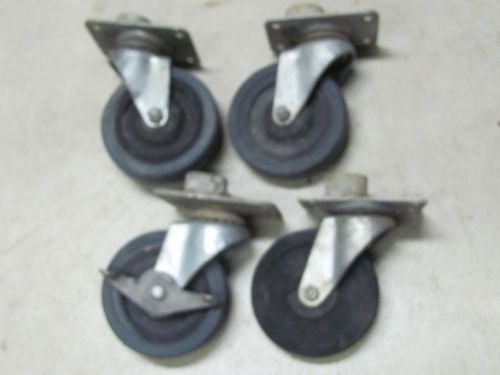 SCOFFOLDING CASTERS / WHEELS - SET OF 4 - PIPE THREAD MOUNTING -  1  LOCKING