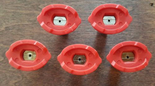 Lot of 5 Zero 0 Degree Pressure Washer Tip Nozzle 1/4&#034; Stainless Steel 00045 RED