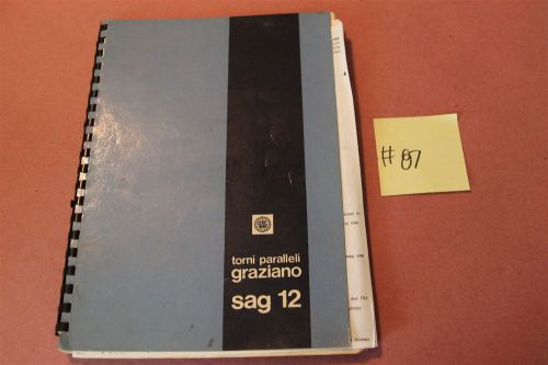 Tori Parallelli SAG12  Original Operation &amp; Maintenance Manual Lot # 87