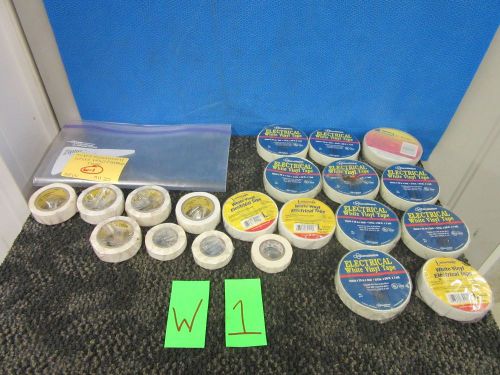 20 vinyl electrical tape white assortment 3/4&#034; 1/2&#034; insulation roll cold new for sale