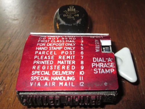 Trodat Dial-a-Phrase Stamp (12 in 1) Made in Austria - Vintage Retro Rubber