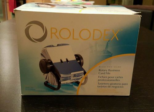Rolodex Rotary Business Card File 67236 w/A-Z indexed tabs and 200 sleeved cards