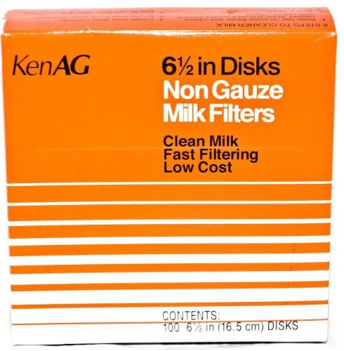 KenAg Filter Disk 6.5&#034; 100 Count Box D110 Non-Gauze Milk Filters