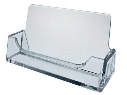 2 Business Card Holder Displays Desktop Clear Acrylic FREE SHIPPING ZM