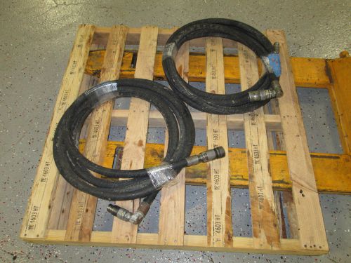 Lot of 2 hydraulic 3/4&#034; hose assembly 25&#039; long w/flush-face quick  coulpers for sale