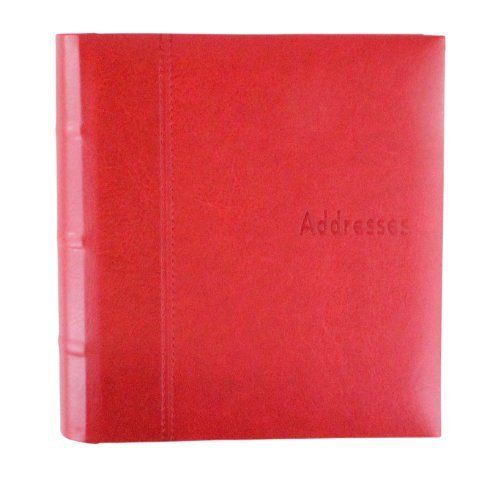 NEW HALLMARK Simulated Leather Ring-Bound Address Book (Red)