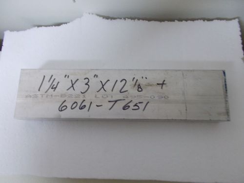 1-1/4&#034; X 3&#034;X 12 1/8&#034; long Aluminum Flat Bar 6061 T6511