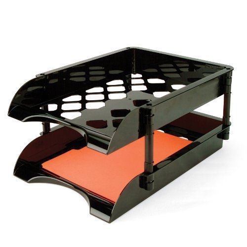officemate High Capacity Trays with supports, Black # 21072