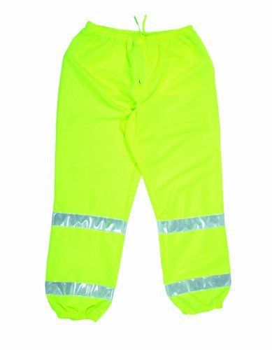 Mutual 16328 High Visibility Polyester ANSI Class E Pant with 2&#034; White Reflectiv