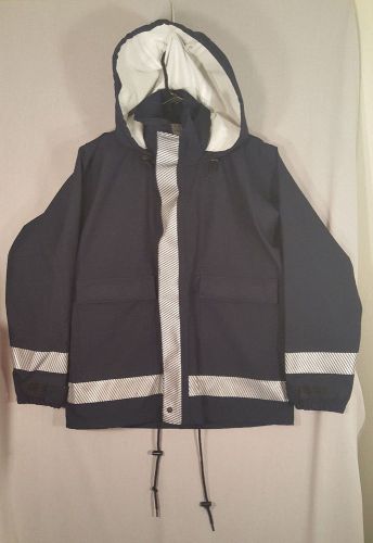 Nsa arc extreme hybrid rain jacket navy sz medium m 7.5 oz nomex fr arc l xl for sale
