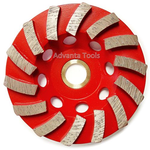 4” Spiral Turbo Diamond Grinding Cup Wheel for Concrete 14 Seg - 7/8&#034;-5/8” Arbor