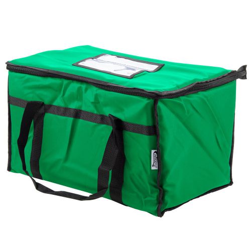 23&#034; x 13&#034; x 15&#034; Green Insulated Nylon Food Delivery Bag / Pan Carrier