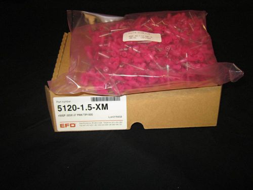 NEW 1000 pieces EFD DISPENSING TIPS 5120-1.5-XM #20 GP .023 x 1.5&#034; Pink Tip