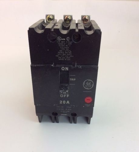 Ge circuit breaker 3-pole, e11592, tey, 480/277vac, 14ka, 240 vac, 20amp, tey320 for sale