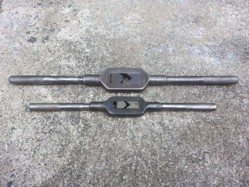 Vtg tap handle wrenches greenfield #7 19 1/2&#034; &amp; unmarked 15&#034; for sale