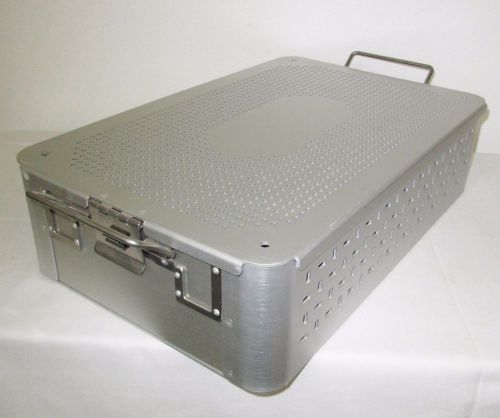 Case fc04 perforated meditray sterilization tray container, 22.1&#034;x10.6&#034;x4.3&#034; for sale