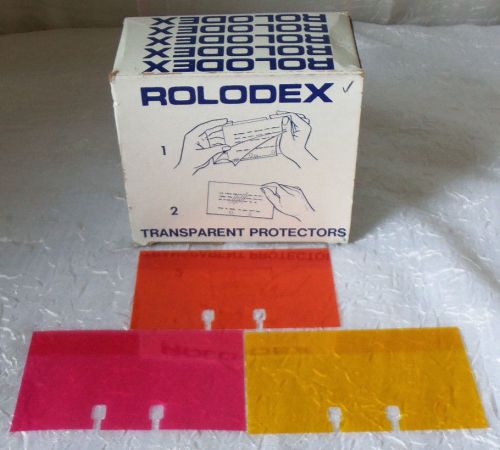 GENUINE ROLODEX  2 1/4x4 Orange Pink Yellow  250 TRANSPARENT CARD SLEEVES TP-24