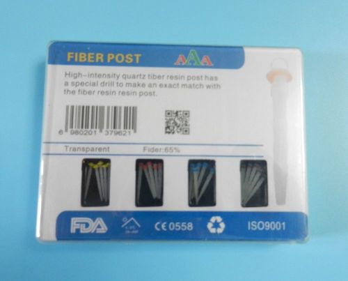 1 Box AAA Dental Promotion Fiber Resin Post &amp; 4-Drill Screw Thread Quartz