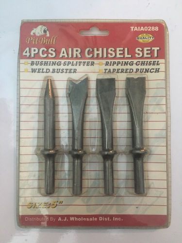 Pit Bull 4Pcs Air Chisel Set 5&#034; TAIA0288 NEW Air Hammer Drill