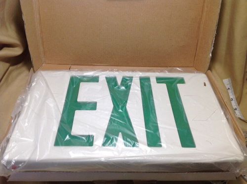 Building Exit Sign Universal Light Fixture Green LED - AC power w/Battery Backup