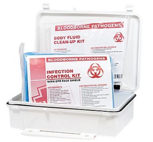 Bloodborne pathogens infection control &amp; clean-up kit for sale