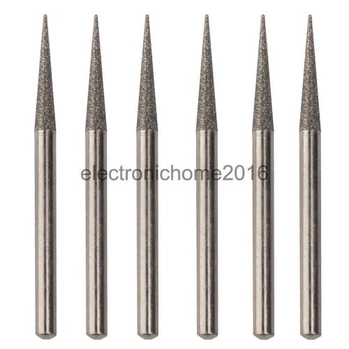 6pcs 45mm diamond coated grinding burrs bits 3mm shank silvery for sale