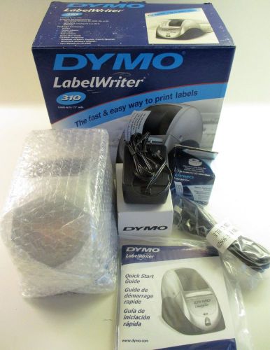 New dymo labelwriter 310 printer set - owners manual, power &amp; adapter cords for sale