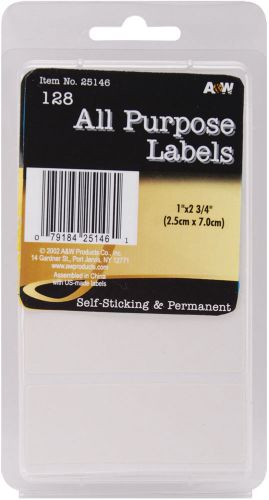 Labels-white all-purpose 1&#034;x2.75&#034; 128/pkg for sale